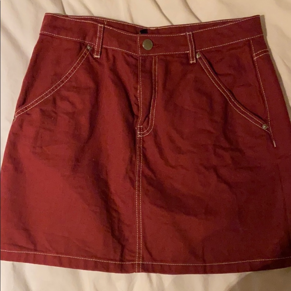 Red mini skirt